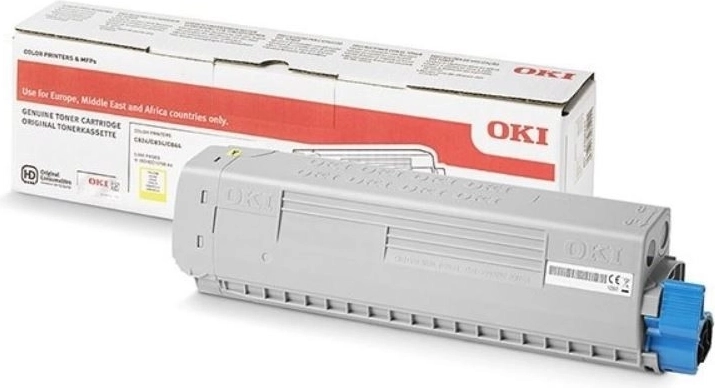 Κίτρινο τόνερ για εκτυπωτές OKI C824, C834 και C844, 5000 σελίδες