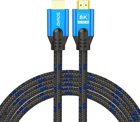 Καλώδιο HDMI 2.1 3 m 8K μπλε‑μαύρο με επιχρυσωμένους συνδέσμους