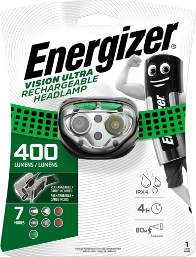 Φακός κεφαλής Energizer Vision Ultra επαναφορτιζόμενος 400 lm