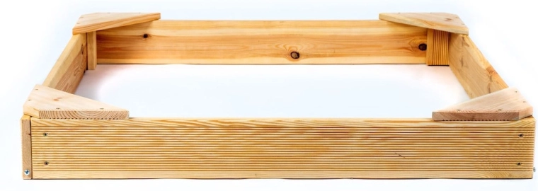 Μικρό ξύλινο τετράγωνο σκάμμα άμμου 100 × 100 cm
