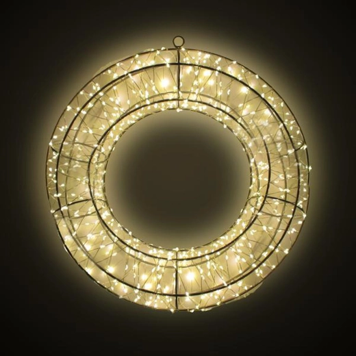 Διακοσμητικό 3D LED στεφάνι από μέταλλο 36 × 7 × 36 cm