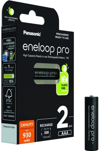 Επαναφορτιζόμενες μπαταρίες ENELOOP PRO AAA 930 mAh (2 τεμ.)