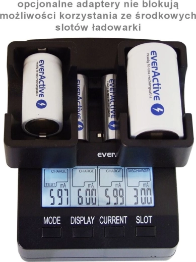 Έξυπνος φορτιστής EVERACTIVE NC-3000 για AA/AAA με υποστήριξη C/D (με αντάπτορα)