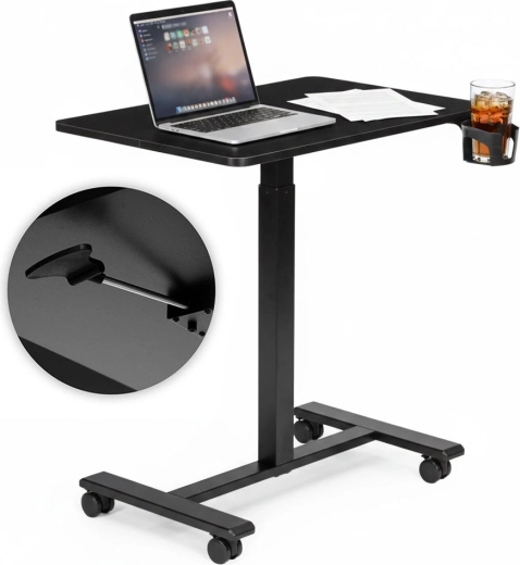 Κινητό τραπέζι για laptop με ρυθμιζόμενο ύψος ModernHome 70 × 48 cm, μαύρο