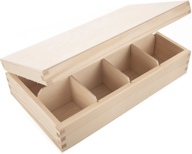 Ξύλινο κουτί για τσάι μπεζ 30 × 18 × 8 cm