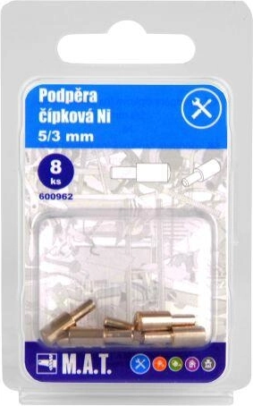 Στήριγμα ραφιού με πείρο 5/3 mm, νίκελ, 8 τεμ.