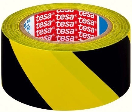 Προειδοποιητική αυτοκόλλητη ταινία 50 mm × 33 m κίτρινο‑μαύρη TESA