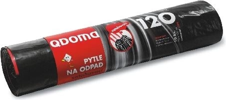 Σακούλες απορριμμάτων με κορδόνι 120 l, μαύρες, 70 × 100 cm, 35 μ, 10 τεμ.