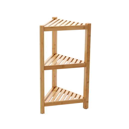 Γωνιακή ραφιέρα από μπαμπού με 3 ράφια 34 × 34 × 60 cm