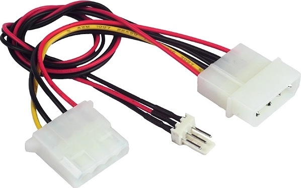 Καλώδιο διακλάδωσης τροφοδοσίας 2× Molex σε 1× 3pin για ανεμιστήρα
