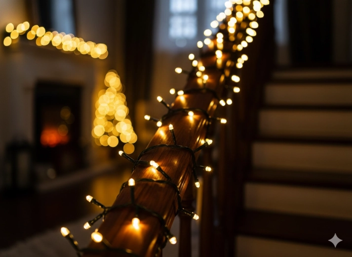 LED χριστουγεννιάτικη γιρλάντα 500 LED ζεστό λευκό με ψυχρό φλας, 28 m για εσωτερικό και εξωτερικό χώρο