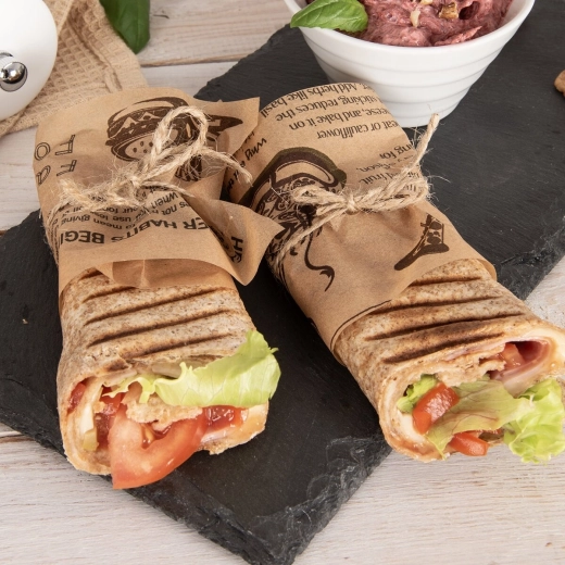 Μοτίβο εφημερίδας για μοντέρνα street‑food εμφάνιση