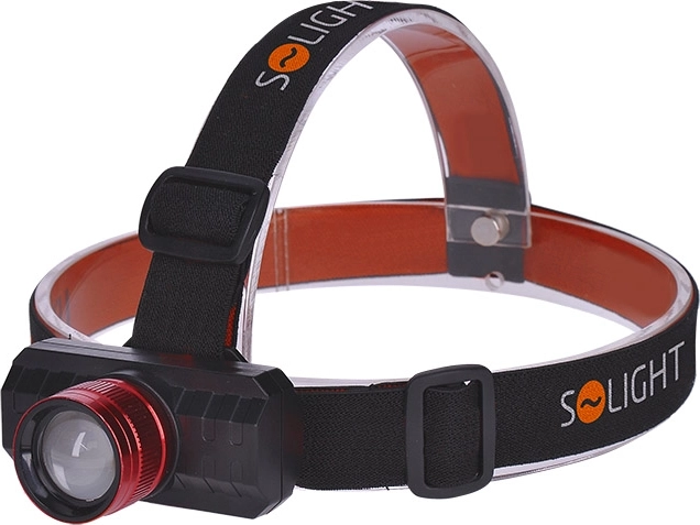 Επαναφορτιζόμενος LED φακός κεφαλής Solight 3 W, 150 lm με ζουμ και μπαταρία Li-Ion