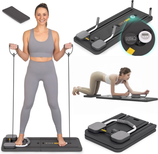 Πτυσσόμενη σανίδα pilates με χρονόμετρο LCD και ιμάντες αντίστασης ModernHome