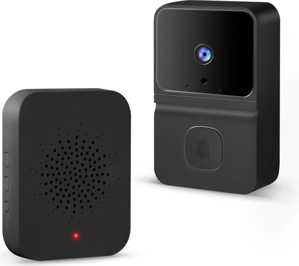 Ασύρματο Wi-Fi σύστημα θυροτηλεόρασης HD με επαναφορτιζόμενη μπαταρία, μαύρο