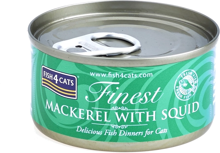 Κονσέρβα για γάτες Fish4Cats σκουμπρί με καλαμάρι 70 g