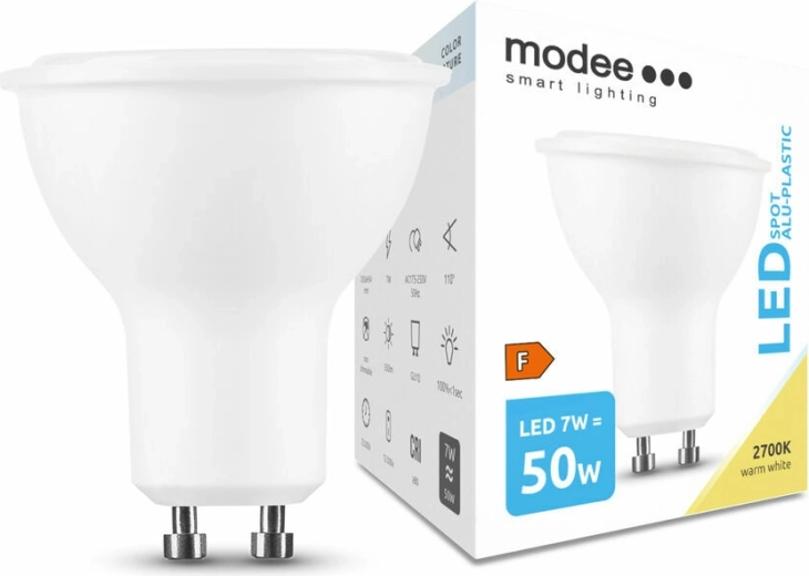 LED σποτ λάμπα GU10 7 W θερμό λευκό 2700 K MODEE