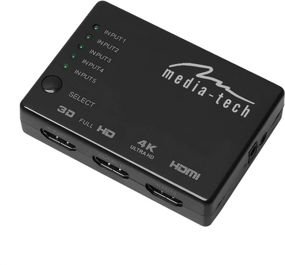 Διακόπτης HDMI 5×1 4K με τηλεχειριστήριο MEDIA-TECH