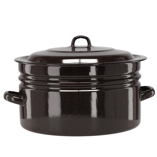 Εμαγιέ κατσαρόλα 25 l, διάμετρος 40 cm, καφέ με καπάκι