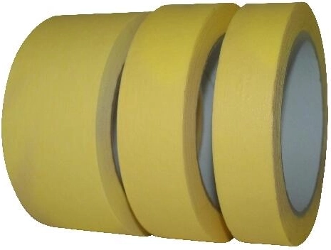 Κρεπ χαρτοταινία βαφής 38 mm × 50 m κίτρινη, αντοχή στη θερμότητα έως 60 °C