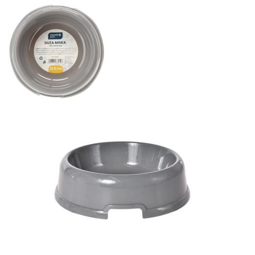 Γκρι μπολ για ζώα 21,5 cm (συσκευασία 4 τεμ.)