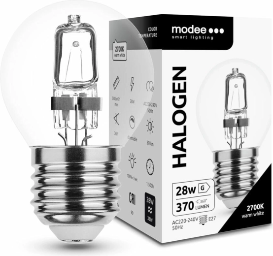 Αλογονική λάμπα Modee Mini Globe 28W E27, 370 lm, θερμό λευκό, με δυνατότητα ρύθμισης φωτεινότητας