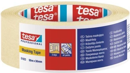 Κρεπ ταινία μασκαρίσματος 38 mm × 50 m κίτρινη Tesa