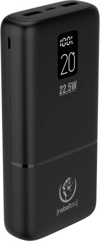 Powerbank Rebeltec P20 με LCD, 20000 mAh, PD 22,5 W