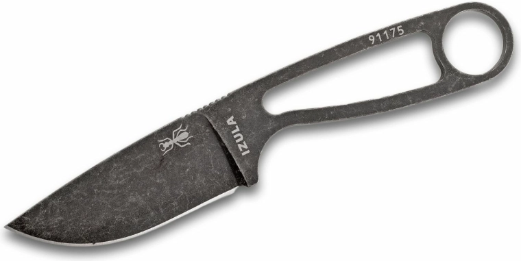 Μαχαίρι λαιμού ESEE IZULA Black, ανθρακούχος χάλυβας 1095, Stonewash, μαύρη θήκη