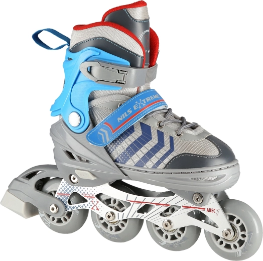 NILS Extreme NH18192 4σε1 ρυθμιζόμενα πατίνια inline – Γκρι-μπλε