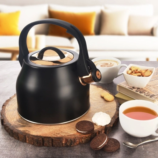 Κομψός μαύρο-χρυσός σχεδιασμός για κάθε κουζίνα