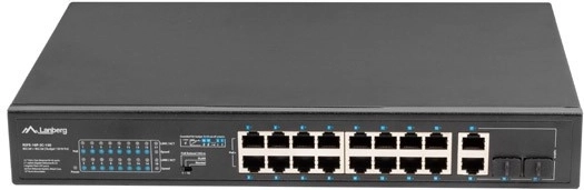 Μη διαχειριζόμενος διακόπτης PoE+ 16× Fast Ethernet με 2× Combo Gigabit uplink, rack 19", 150 W