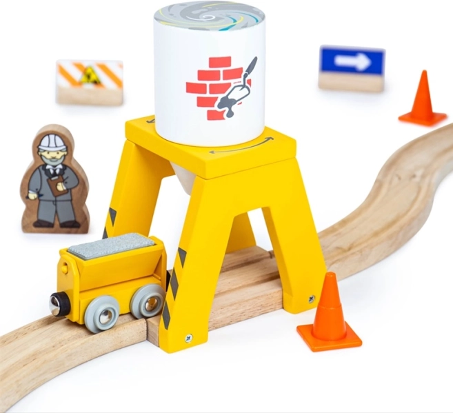 Bigjigs Rail σιλό τσιμέντου – ξύλινο πρόσθετο για σιδηροδρομική πίστα