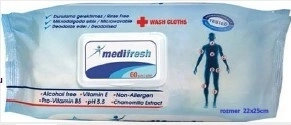 Υγρά μαντηλάκια Medifresh για ενήλικες με κλιπ 60 τεμ.