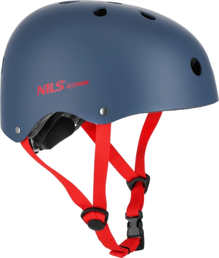 Κράνος NILS Extreme για πατίνια, σκούτερ και skateboard – Γκρι-κόκκινο