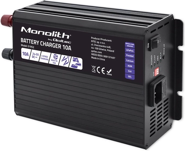 Έξυπνος φορτιστής Monolith για μπαταρίες LiFePO4 AGM GEL SLA 10A 24V