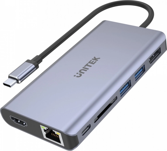 Πολυλειτουργικό USB-C hub 2x USB 3.1, HDMI 2.0, DP 1.4, RJ45, SD, Power Delivery