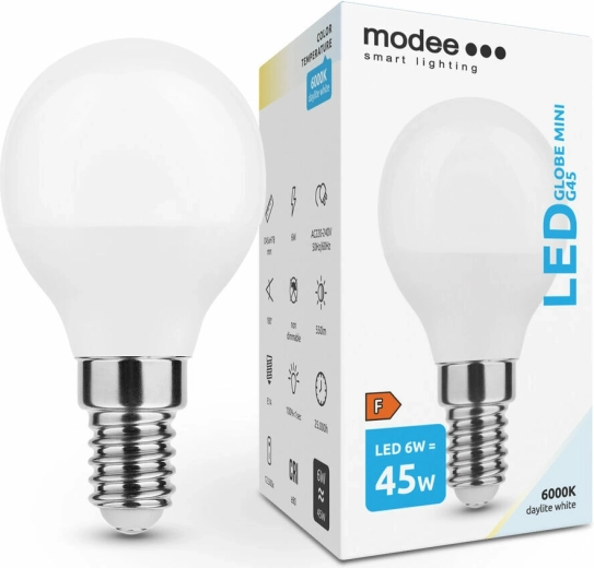 Λάμπα LED Modee Lighting Globe Mini G45 6 W E14 ψυχρό λευκό