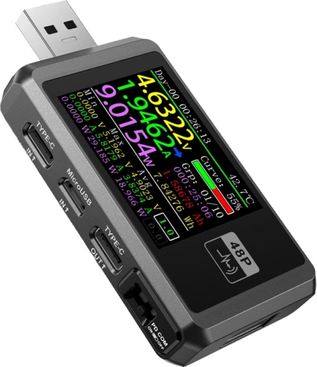 Δοκιμαστής θυρών USB FNIRSI FNB48P μαύρος