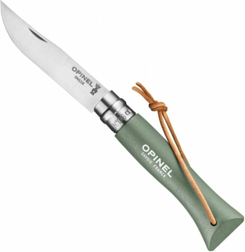 Opinel N°06 Trekking πτυσσόμενο μαχαίρι τσέπης, πράσινο του φασκόμηλου, 7 cm