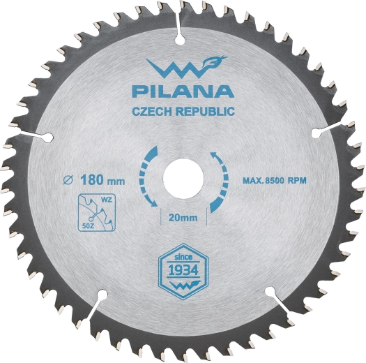 Δίσκος πριονιού PILANA 180 mm, 50 δόντια, WZ, SK