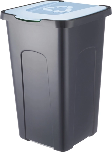 Κάδος ανακύκλωσης 50 l μαύρο/μπλε παστέλ