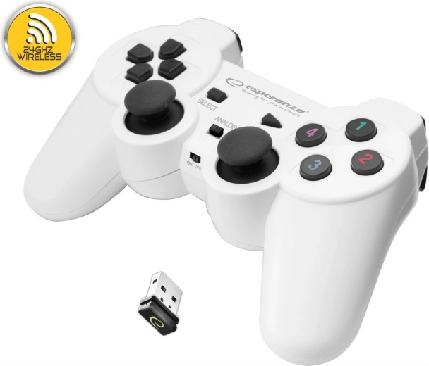 Ασύρματο gamepad Esperanza για PC και PS3 (λευκό)