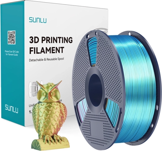 Sunlu pla+ silk τρίχρωμο filament κόκκινο–κίτρινο–πράσινο