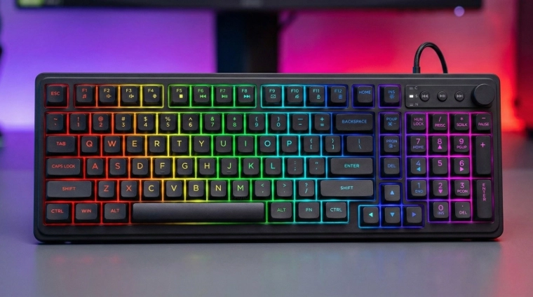 RGB οπίσθιος φωτισμός για gaming ατμόσφαιρα