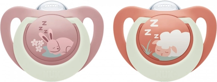 Πιπίλα NUK First Choice Night 0–6 μ., 2 τεμ., κουνελάκι/προβατάκι