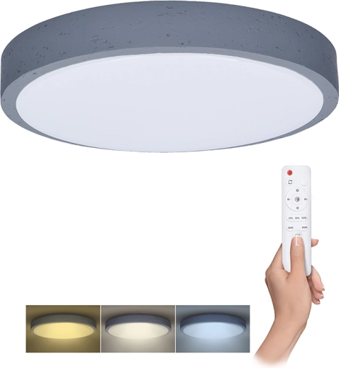 Solight LED φωτιστικό οροφής και τοίχου Grey με τηλεχειριστήριο, ρυθμιζόμενη ένταση, 49 cm