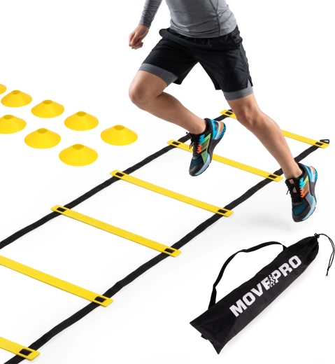 MOVEPRO συντονιστική σκάλα ευκινησίας 6 m με σετ κώνων και τσάντα μεταφοράς