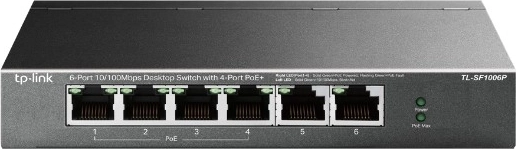 Επιτραπέζιος switch TP-Link με 6 θύρες 10/100 Mb/s και 4× PoE+