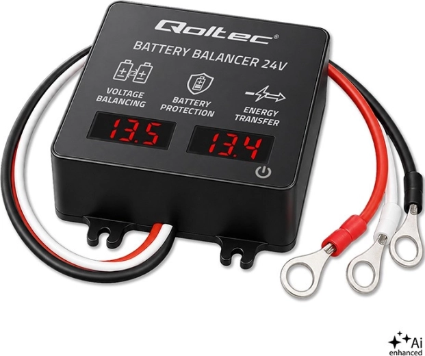 Εξισορροπητής τάσης 24 V για 2× 12 V συσσωρευτές 5 A (AGM, GEL, LiFePO4) με οθόνη LED